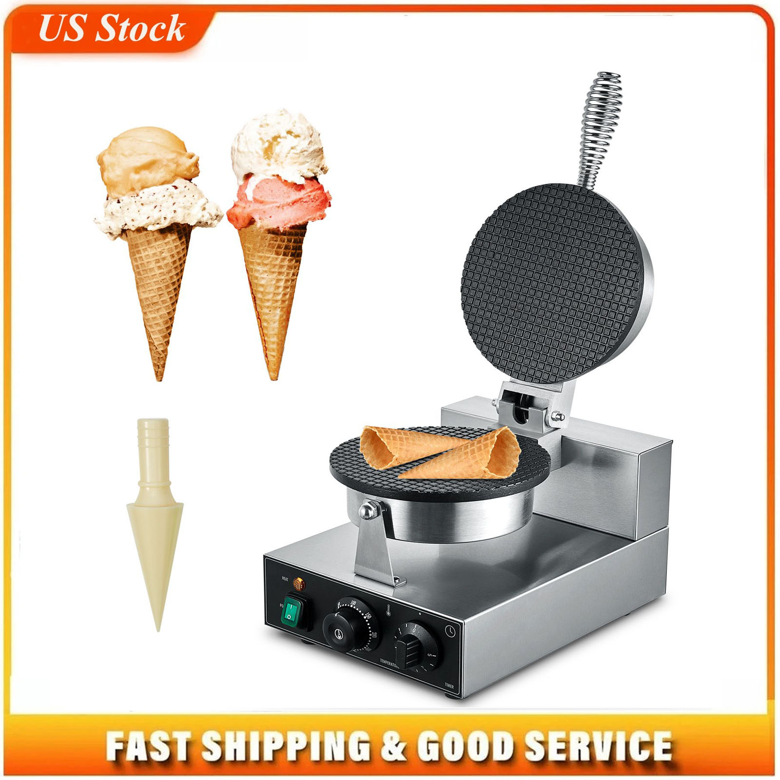 전기 아이스크림 콘 메이커, 상업용 1230W 와플 콘 - Waffle Cone Maker 리뷰 및 가격